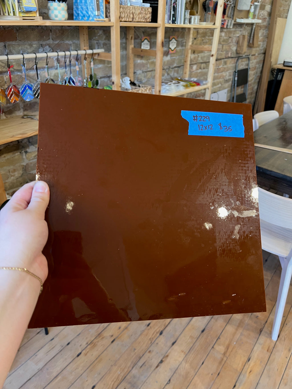 [#229] Oceanside Chestnut Brown Opal Fusible