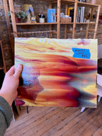 [#305] Bullseye Soft Yellow Opal, Deep Red Fusible