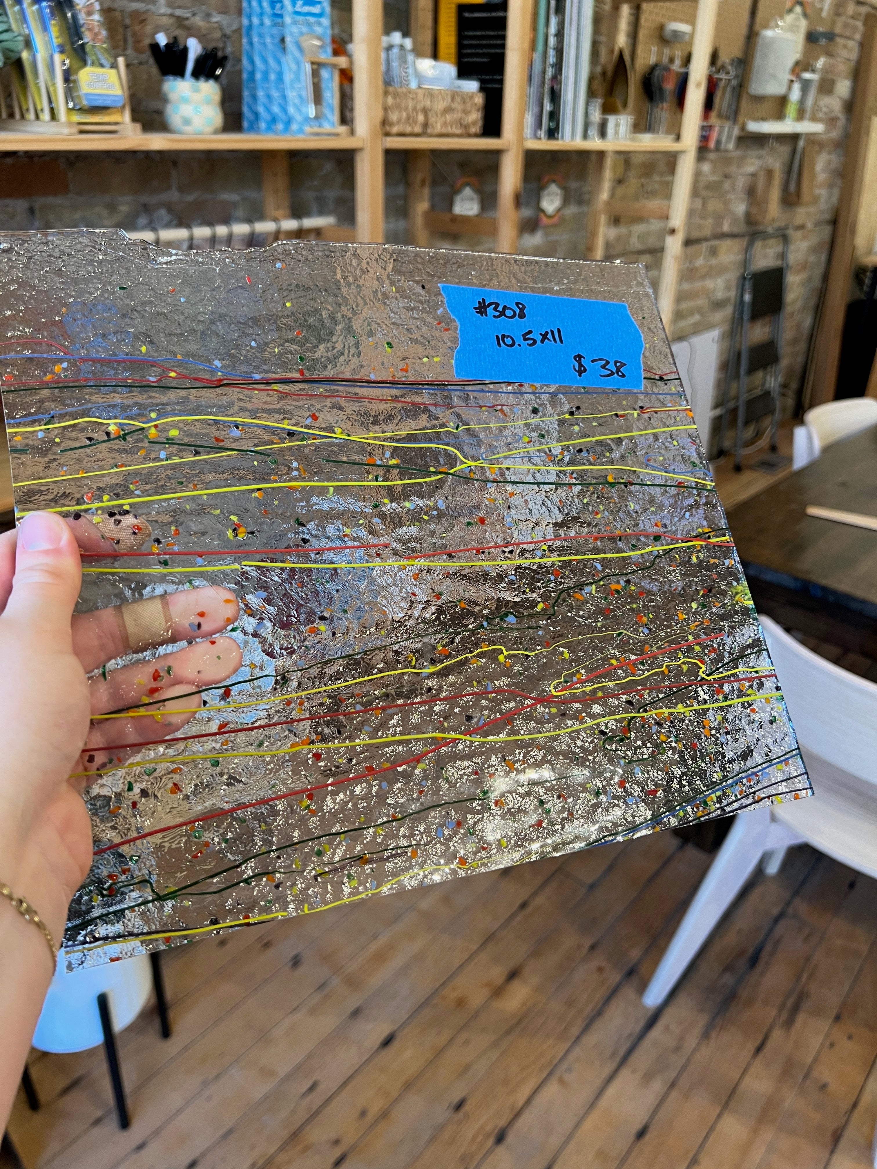 [#308] Bullseye Clear Rainbow Mardi Gras Fusible