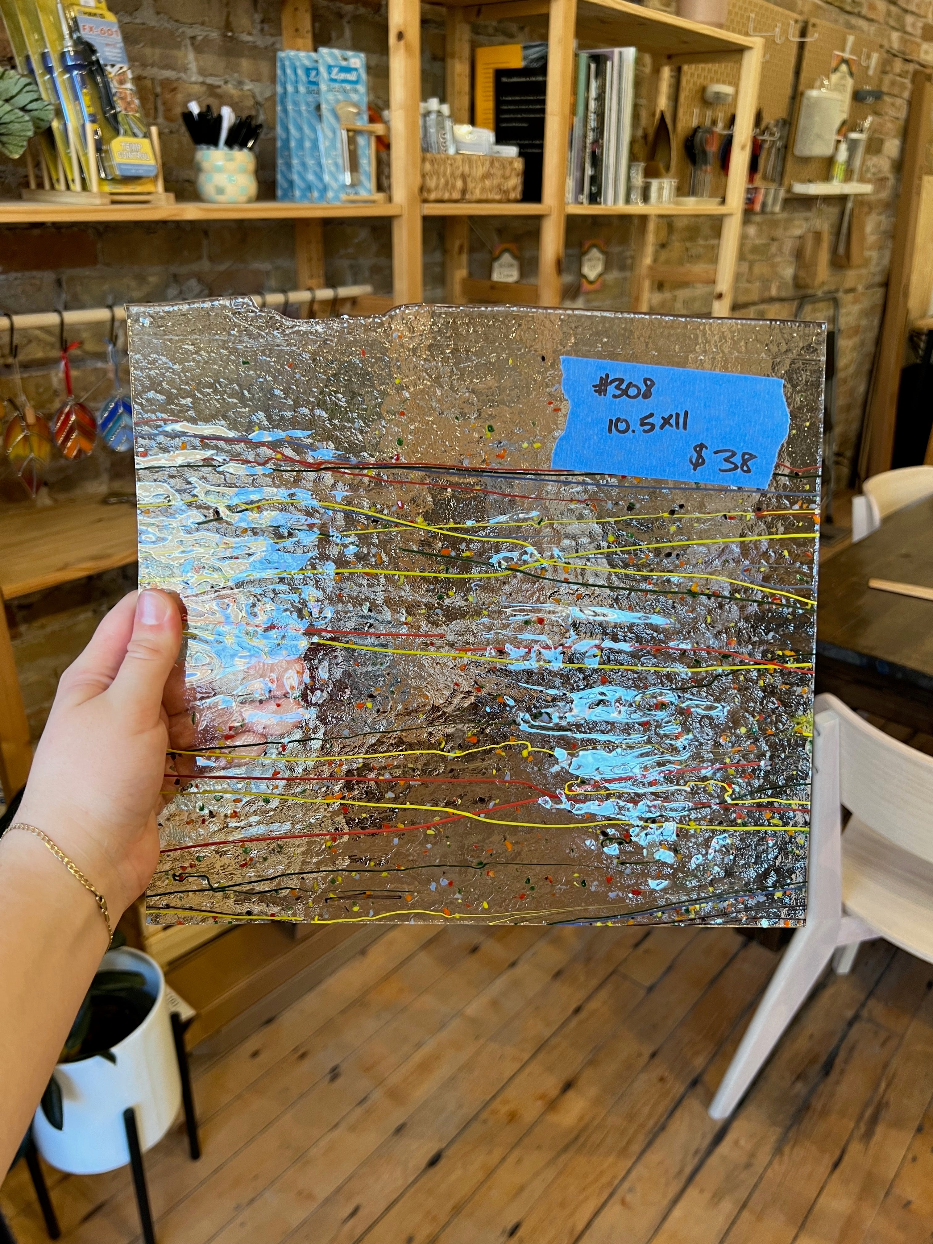 [#308] Bullseye Clear Rainbow Mardi Gras Fusible