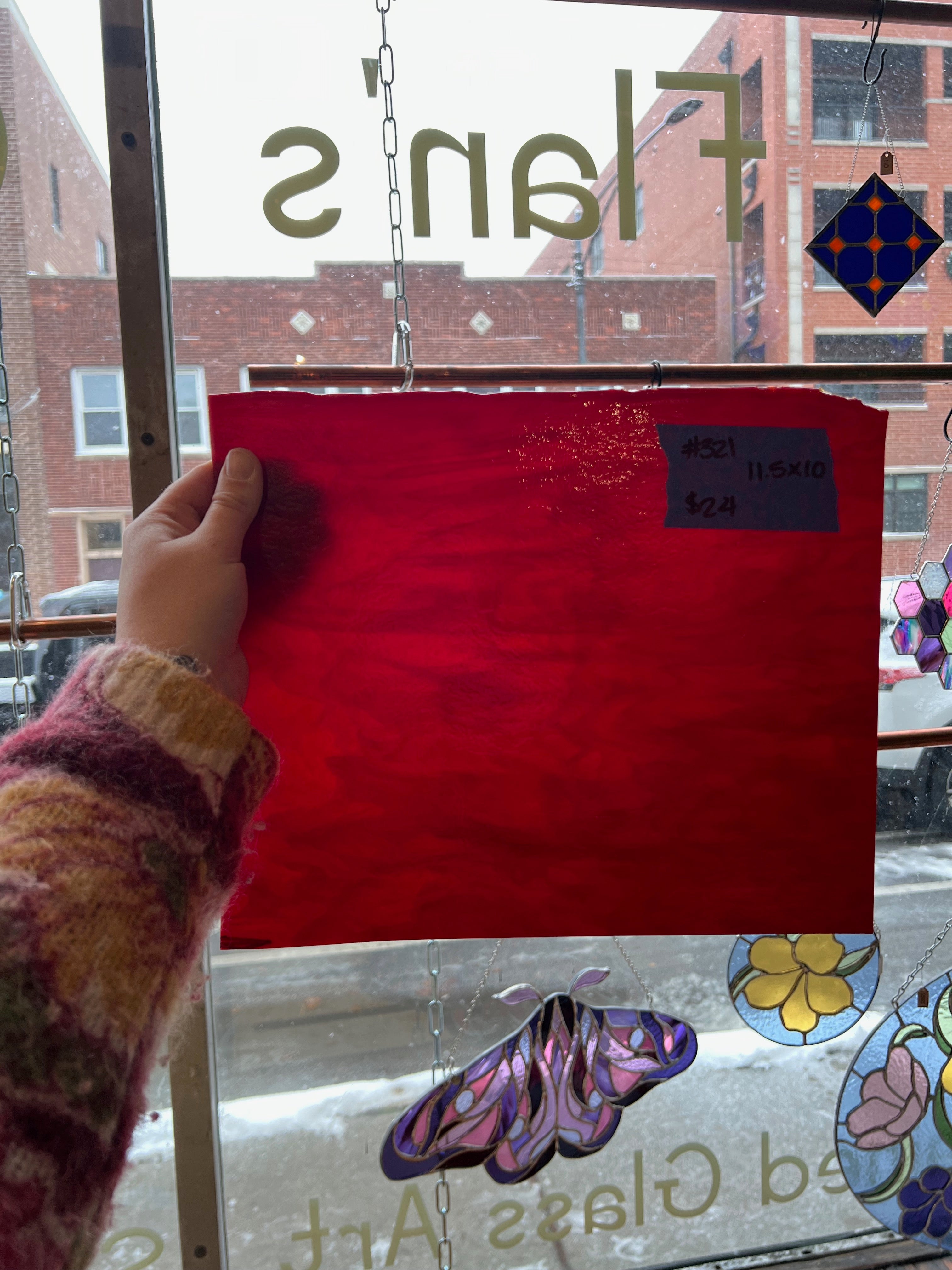 [#321] Bullseye Deep Red Opal Double Rolled Fusible