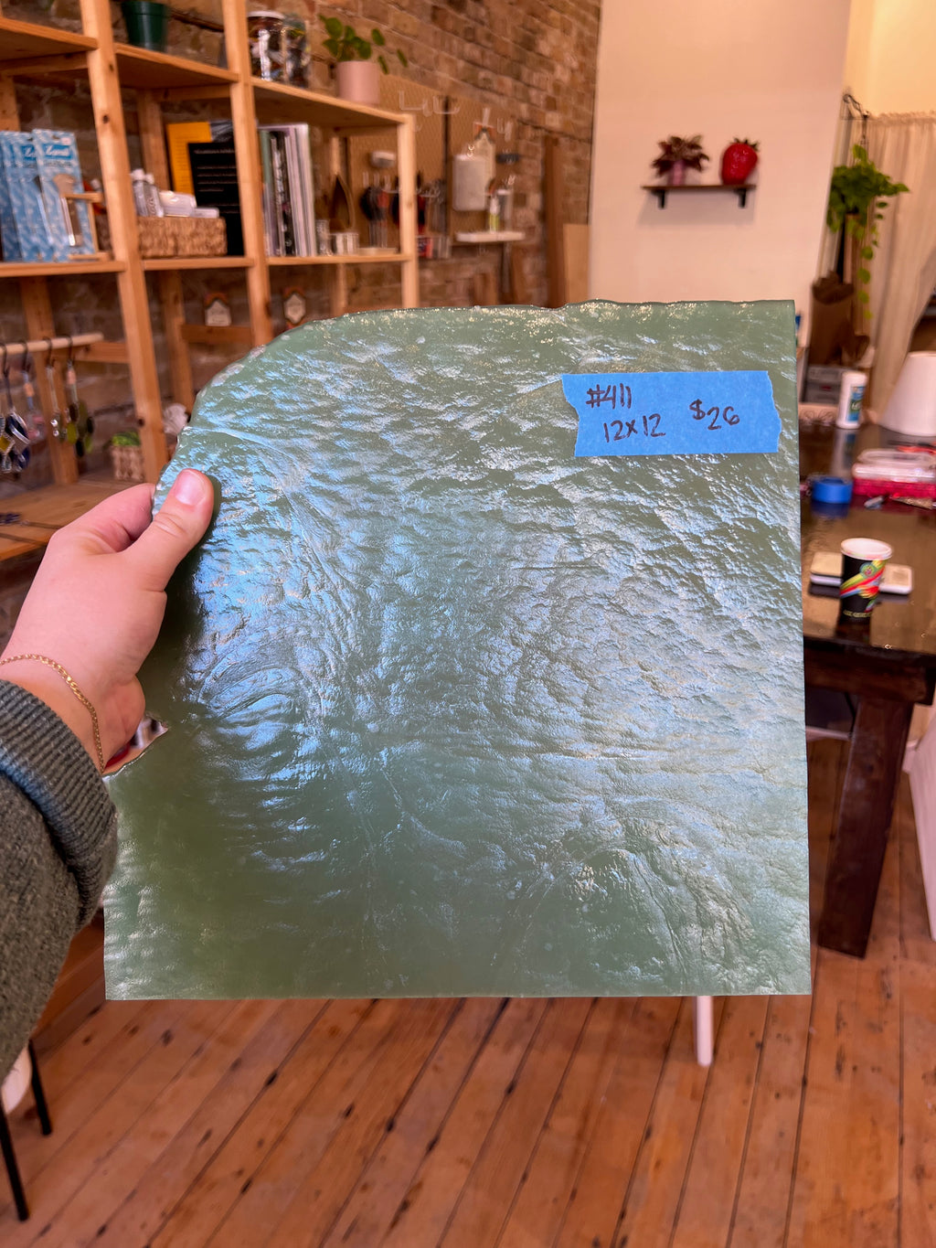 [#411] Youghiogheny Pale Green Ice Stipple