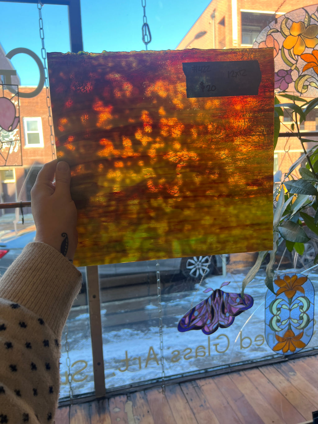 [#422] Youghiogheny Silver Yellow, Red, Green Mottled