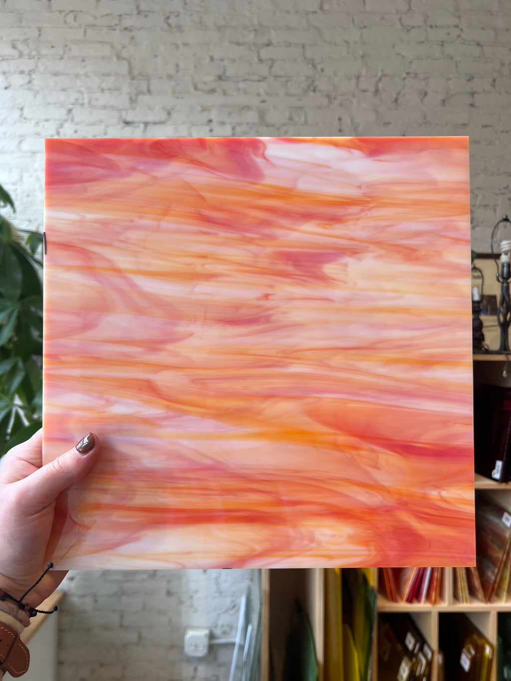 [#204] Oceanside White/Orange Fusible