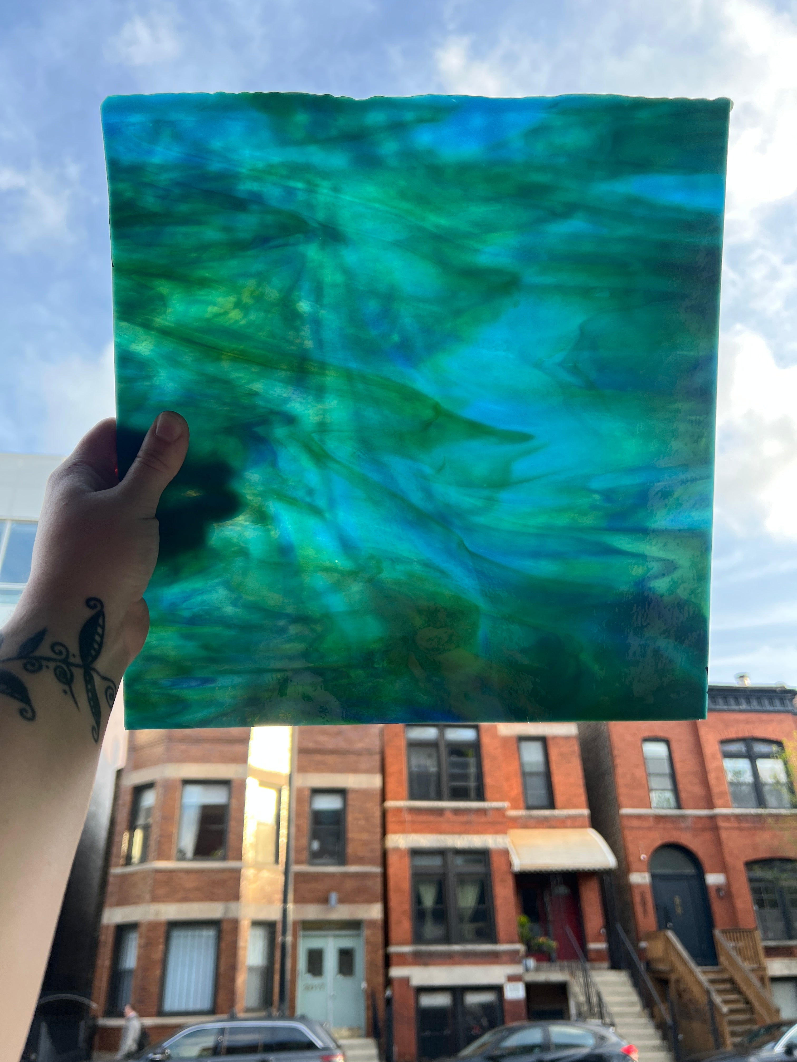 [#481] Youghiogheny Turquoise, Cobalt Blue, Green Mottled