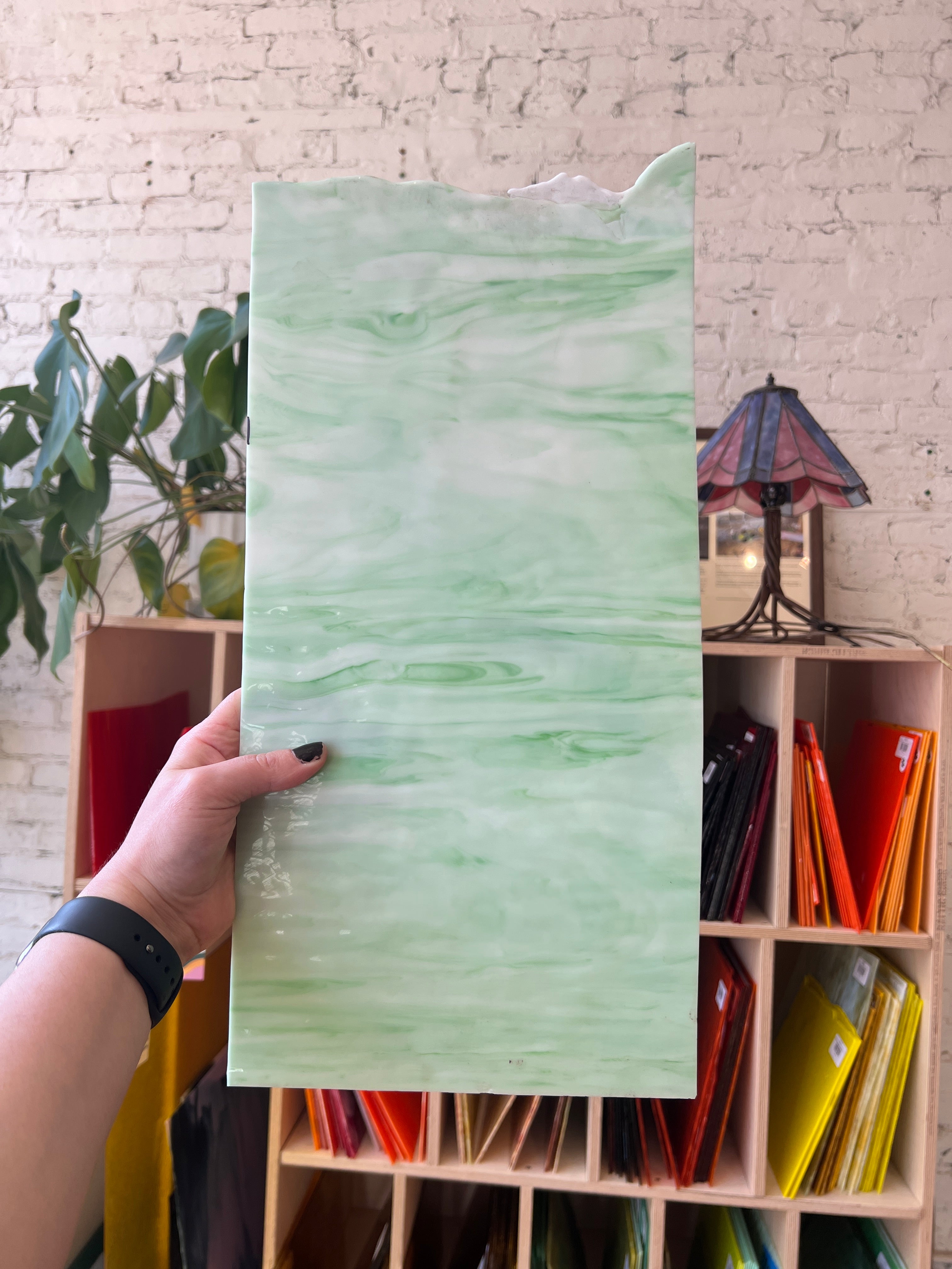 White and Mint Green Wispy