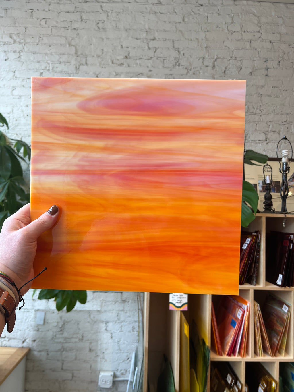 [#204] Oceanside White/Orange Fusible