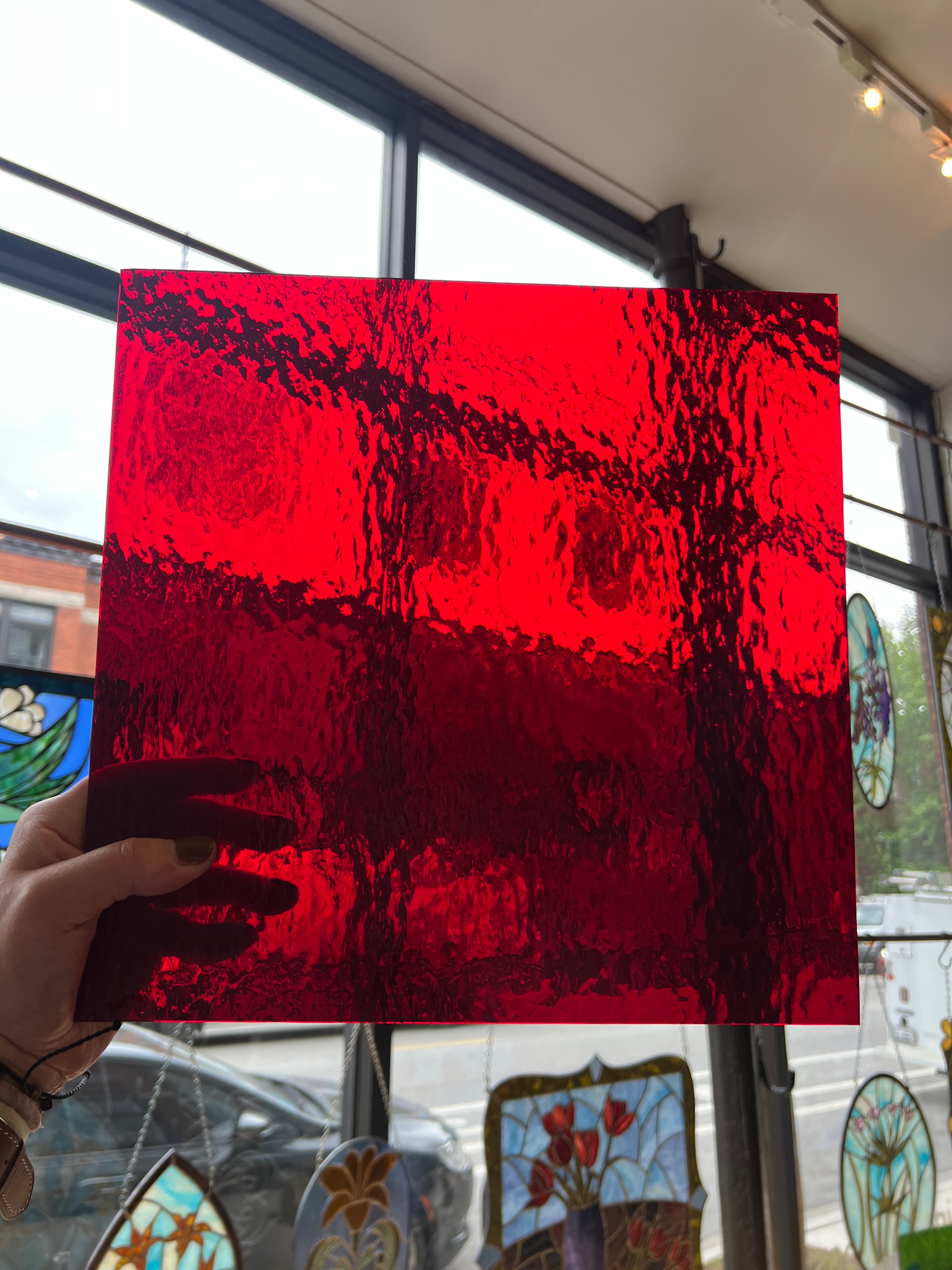 [#241] Oceanside Ruby Red Rough Rolled Fusible