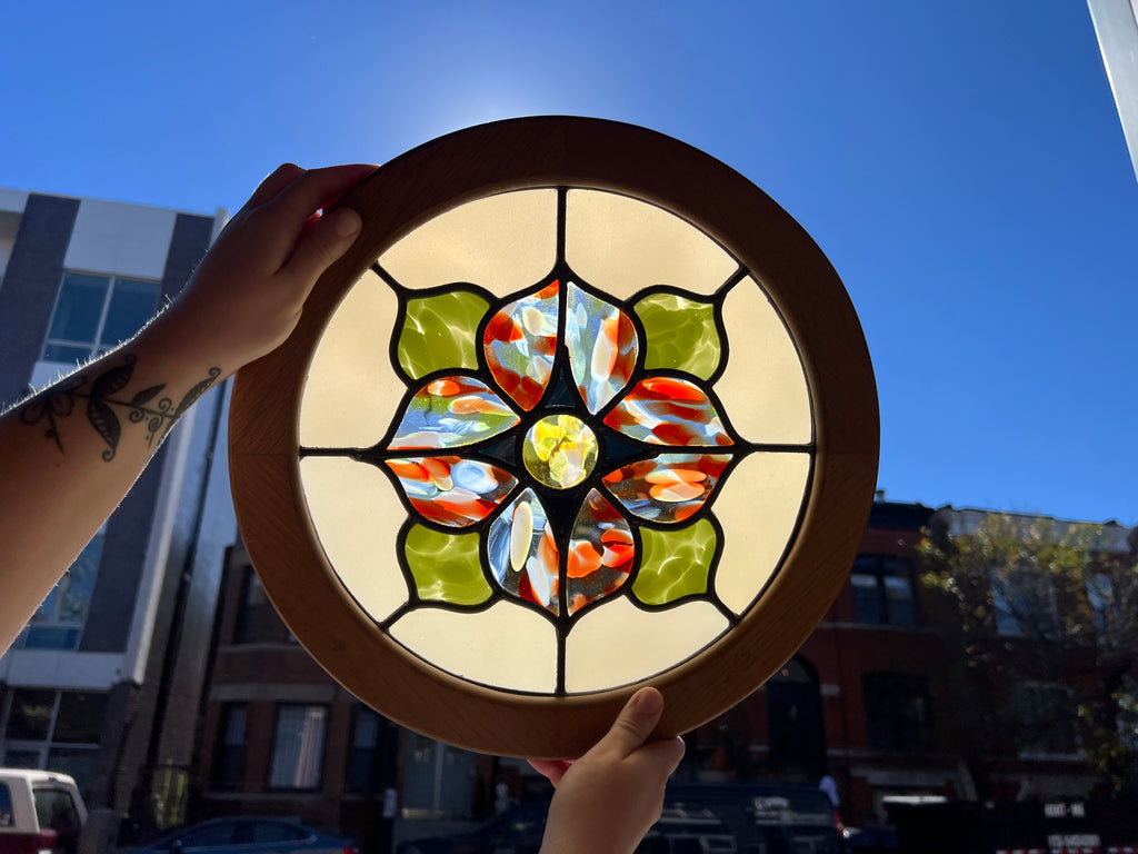 Leaded Chicago Floral Tile #2