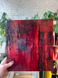 [#2114] Oceanside Ruby Red/Amber Waterglass