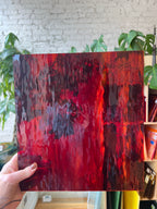 [#2114] Oceanside Ruby Red/Amber Waterglass