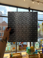 [#701] Van Gogh Glass Black Sparkle on Flora