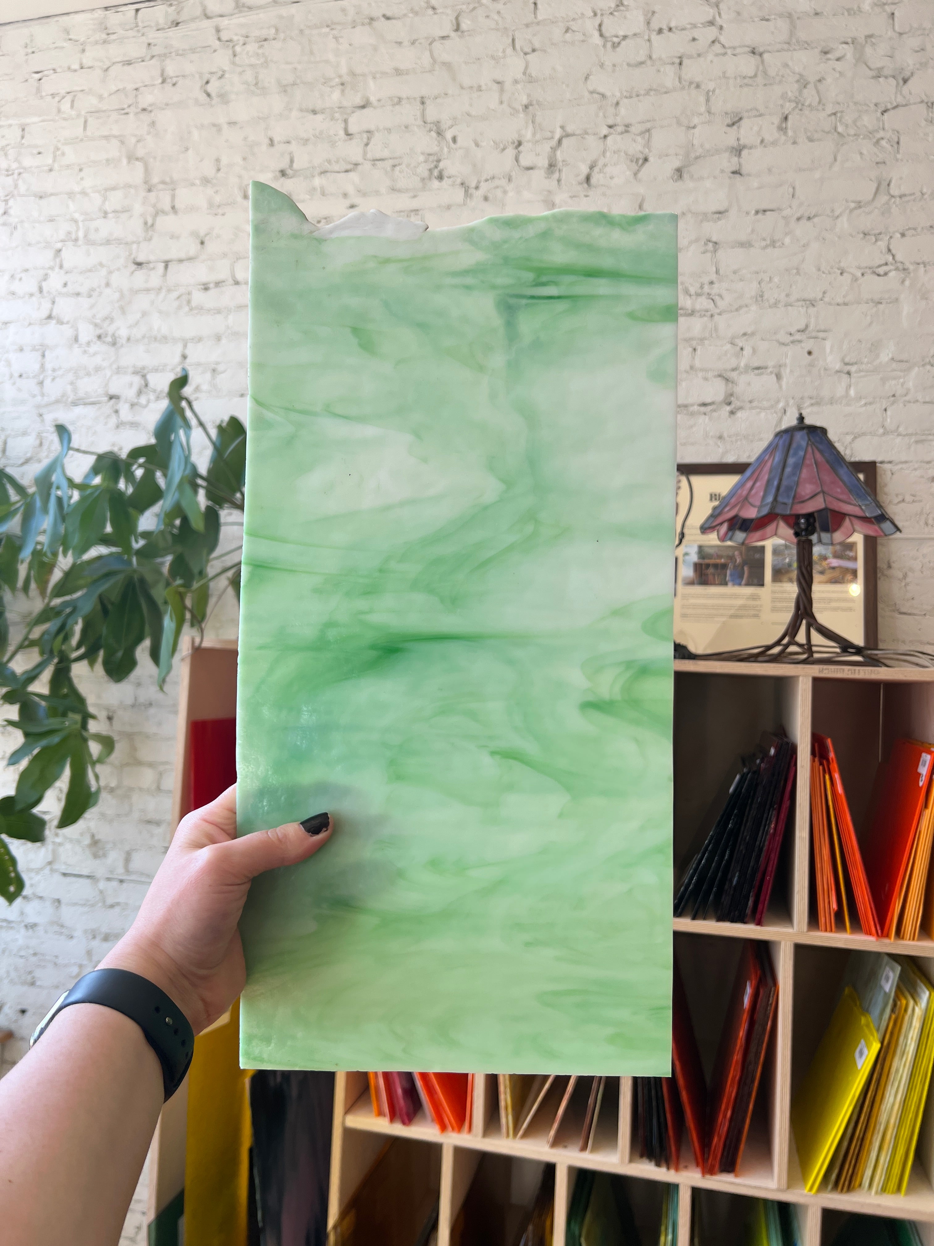 White and Mint Green Wispy