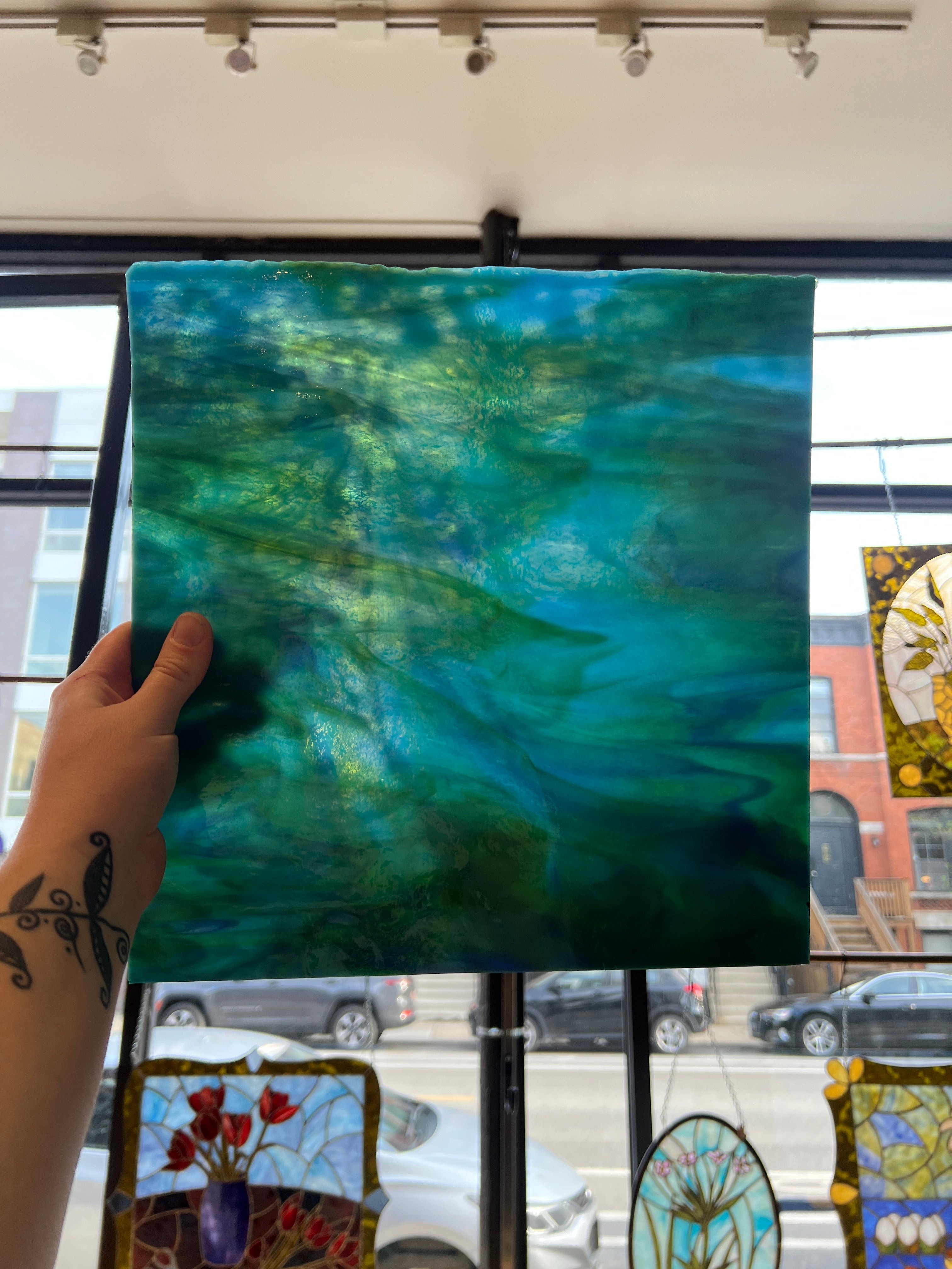 [#481] Youghiogheny Turquoise, Cobalt Blue, Green Mottled