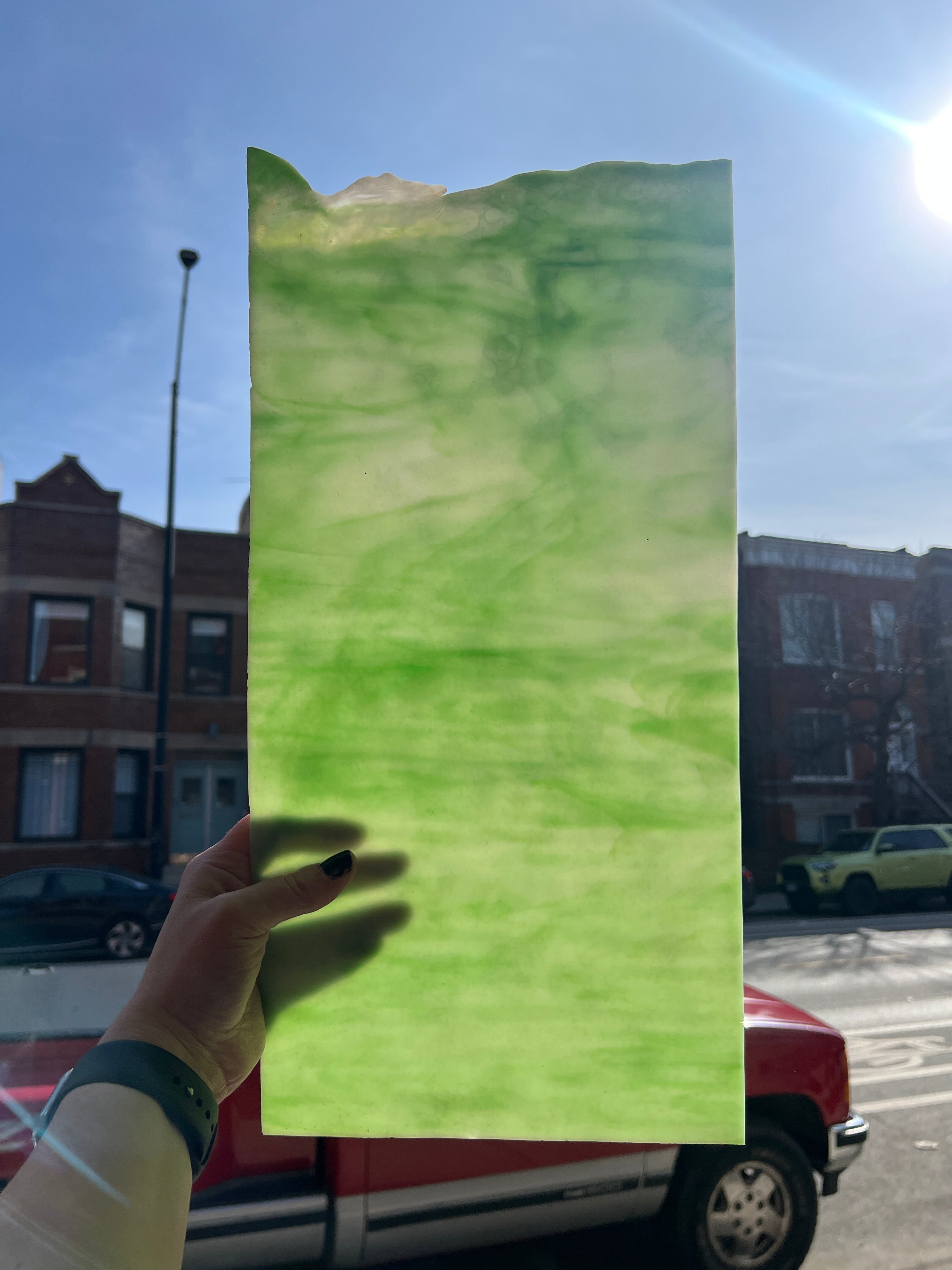 White and Mint Green Wispy