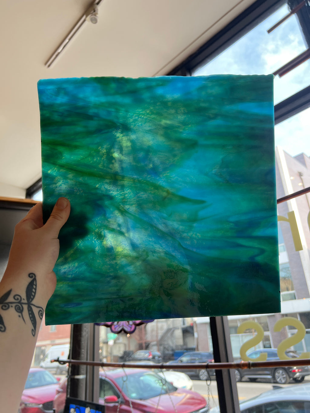 [#481] Youghiogheny Turquoise, Cobalt Blue, Green Mottled