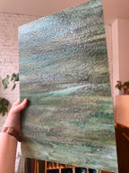 Wissmach Green, Amber & White Wispy Opalescent