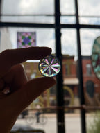 Iridescent Round Beveled Pinwheel Jewel (25mm)