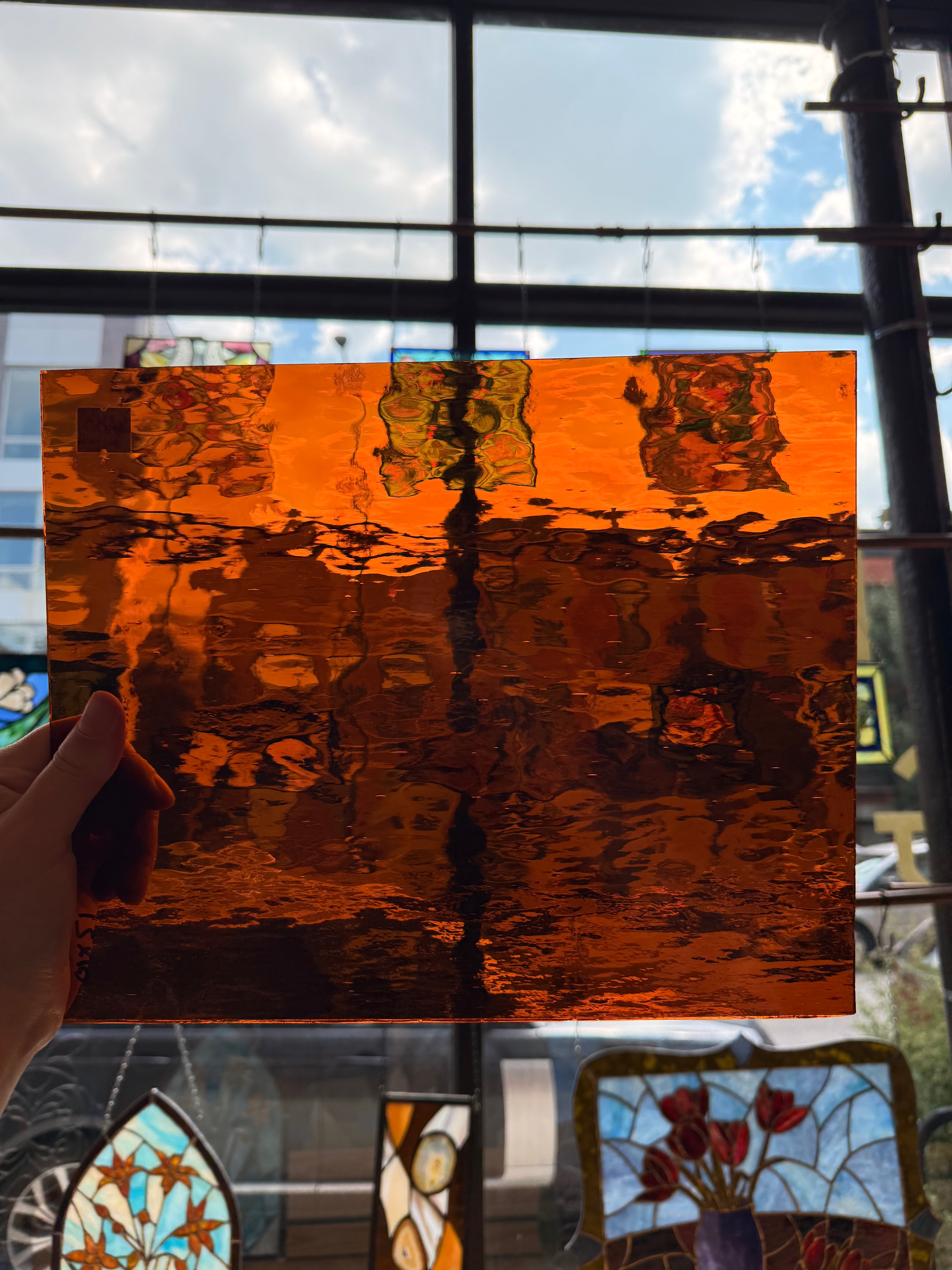 Oceanside Dark Orange Waterglass