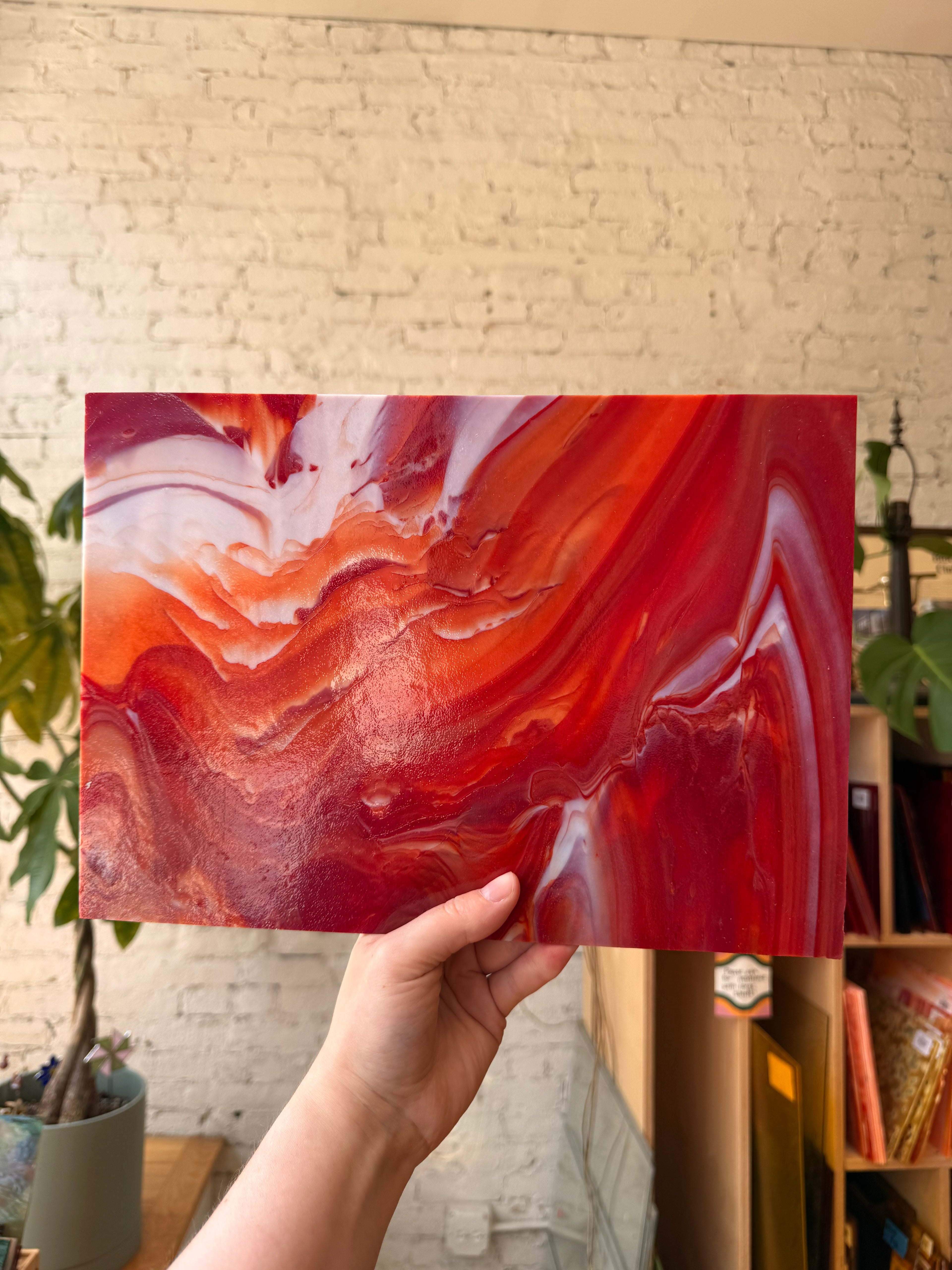 Wissmach Selenium Orange Wispy Opal