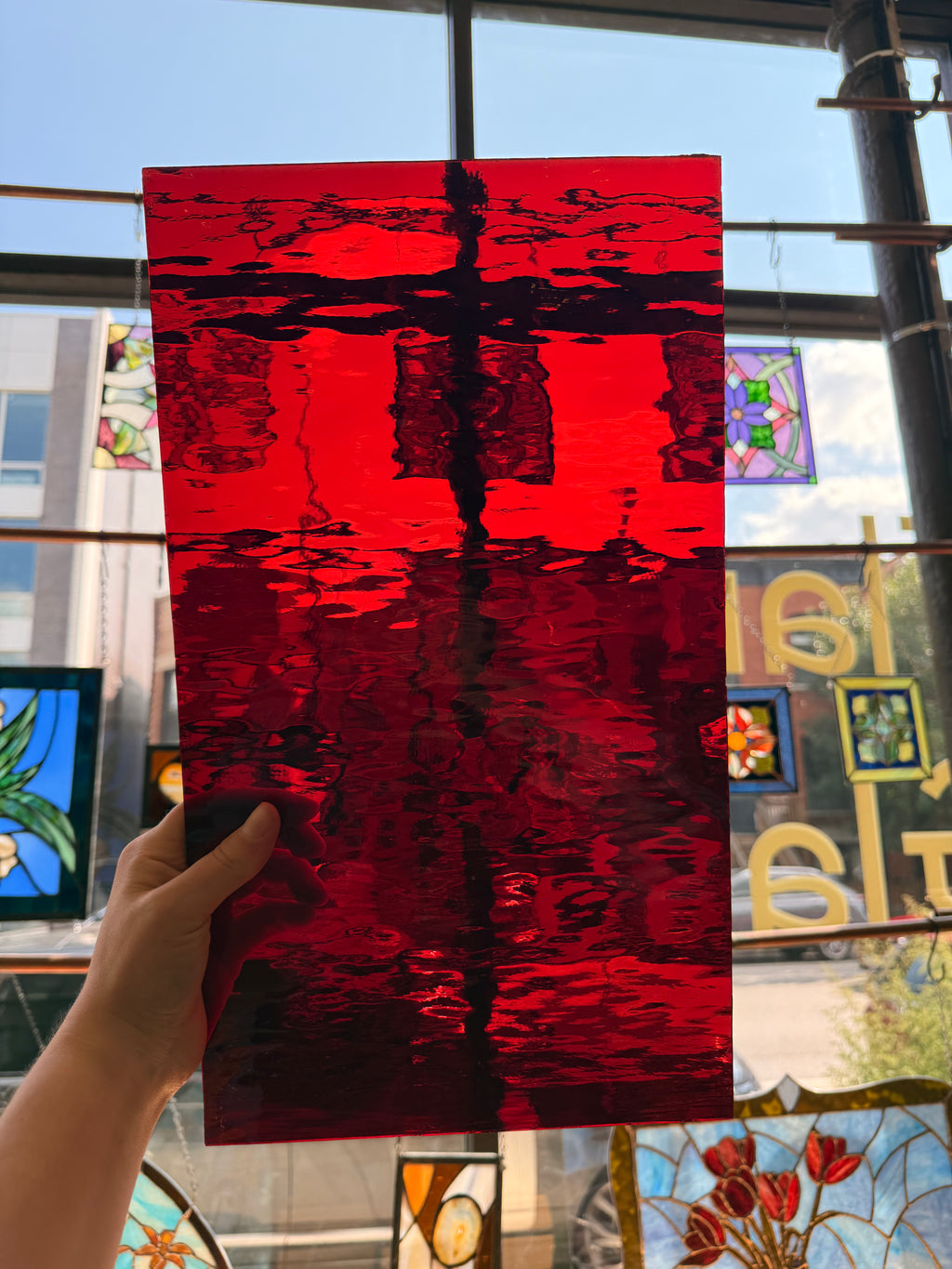 Oceanside Ruby Red Waterglass