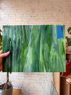 Green and White Wispy Opalescent