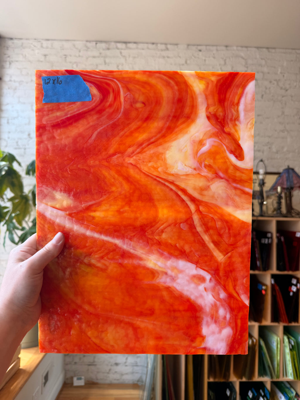 Red Orange Yellow White Mottled Wispy