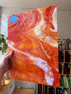 Red Orange Yellow White Mottled Wispy