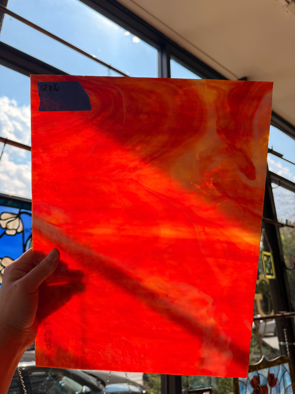 Red Orange Yellow White Mottled Wispy