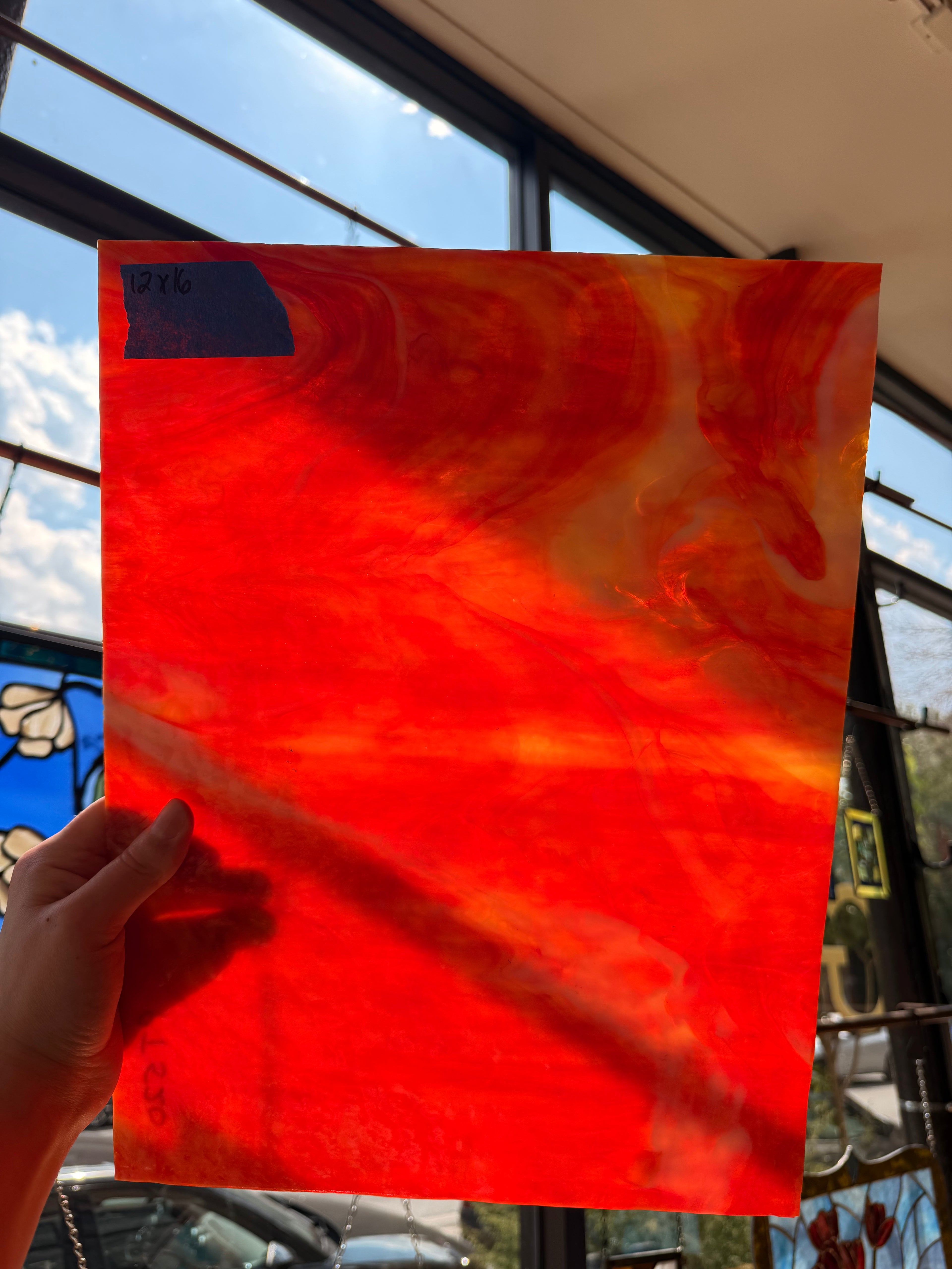 Red Orange Yellow White Mottled Wispy