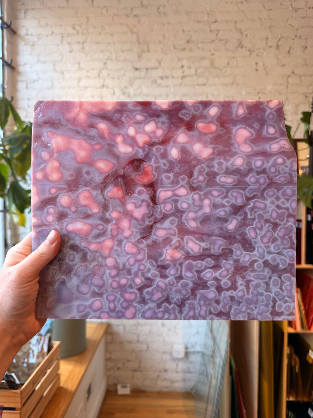 Uroboros Hot Pink and Mauve Mottled Opal