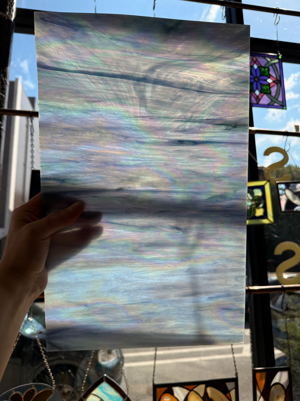 Vintage Wissmach Country Blue Wispy Irid