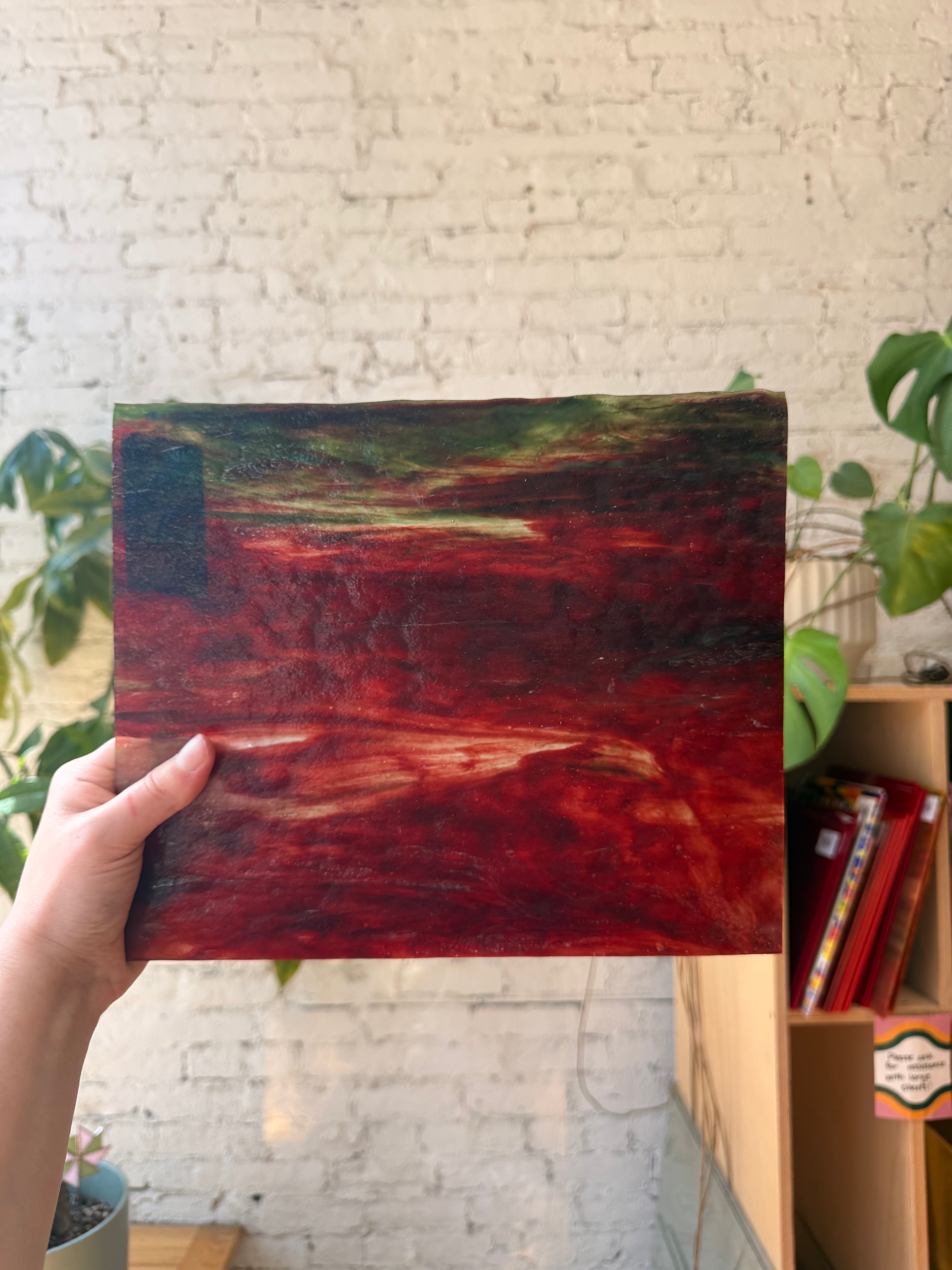 Youghiogheny Ice White, Dark Green, Copper Red Stipple