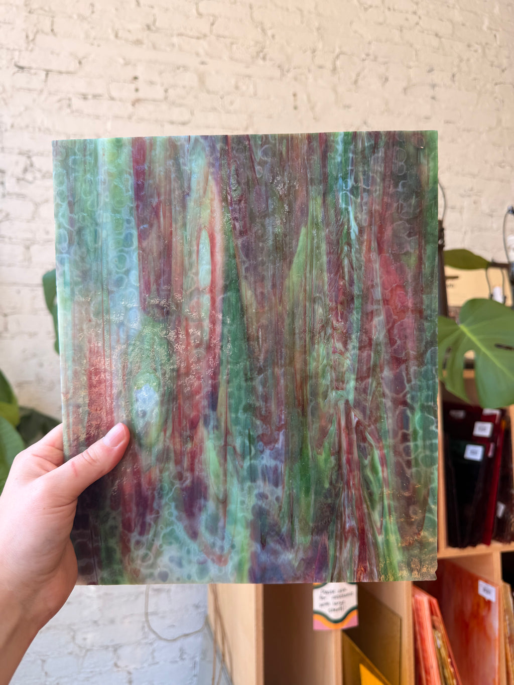 Youghiogheny White, Dark Green, Copper Ruby Red Mottled