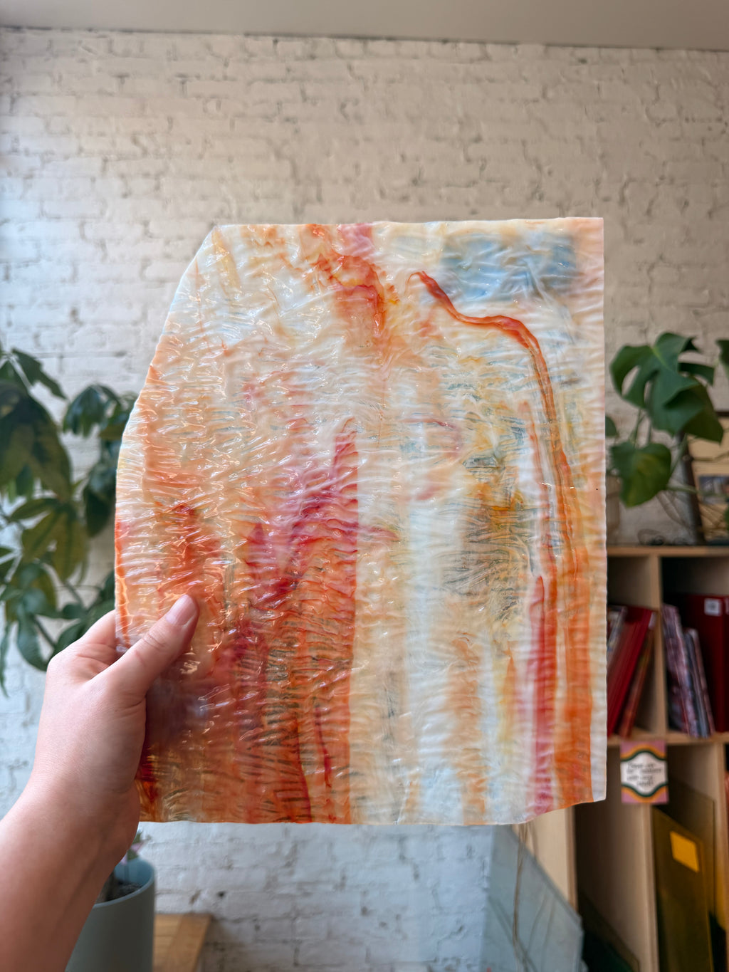 Orange White Wispy Ripple