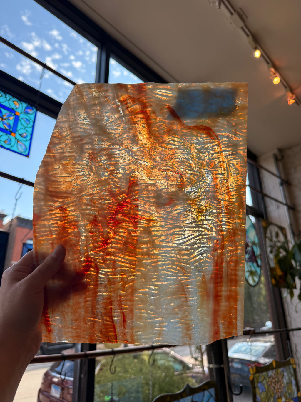 Orange White Wispy Ripple