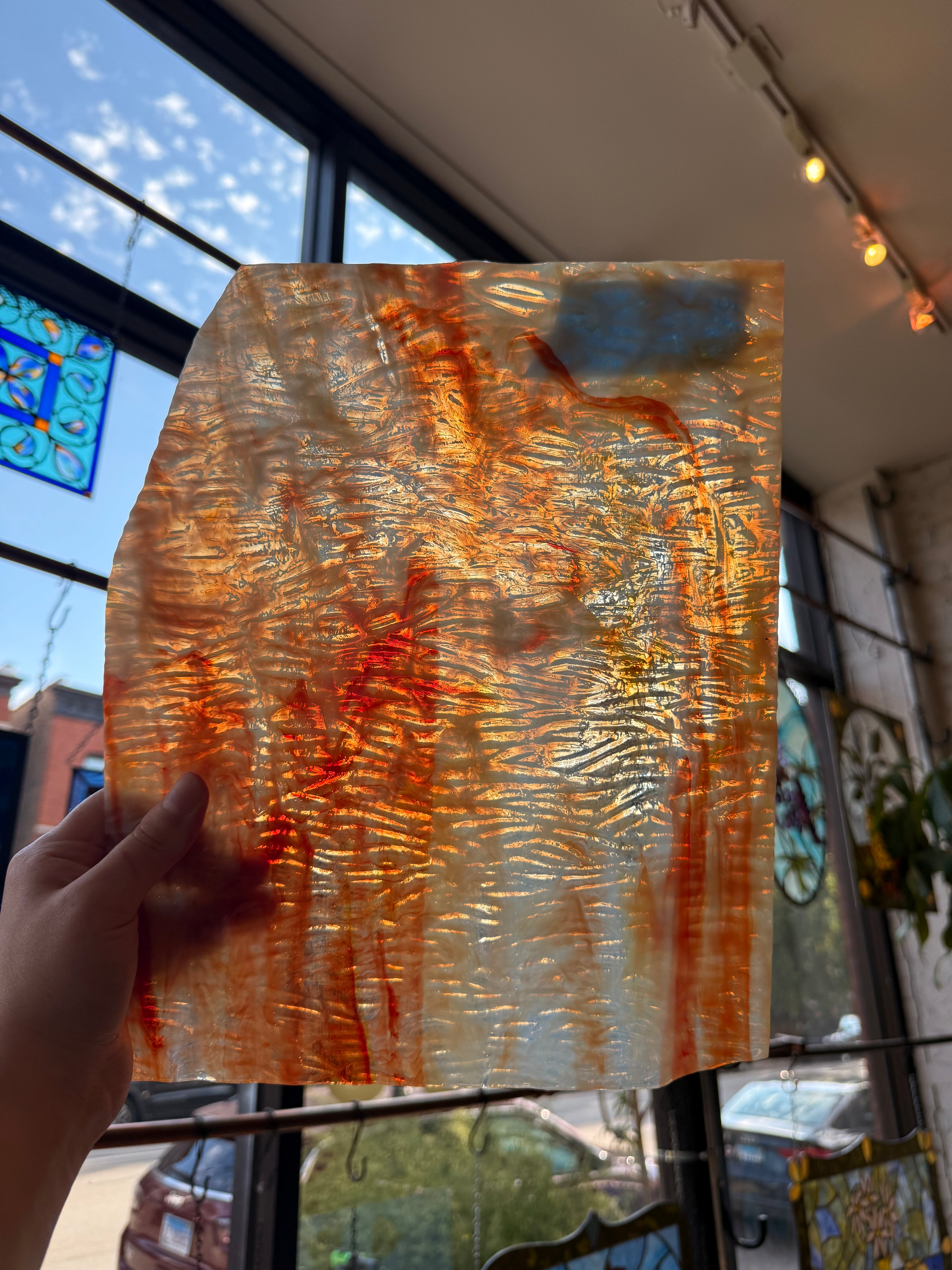 Orange White Wispy Ripple