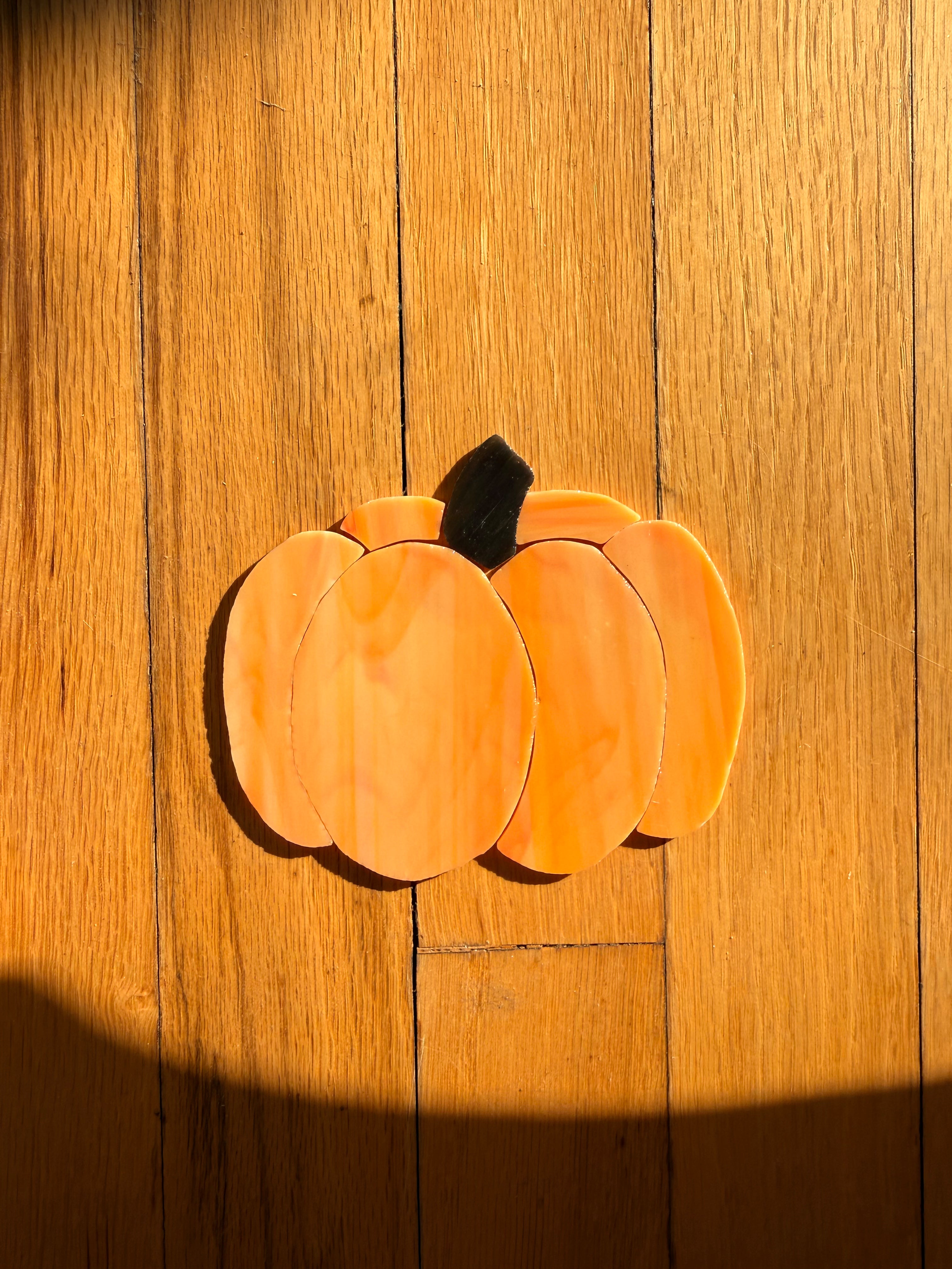 Precut Stained Glass Suncatcher Kit- Pumpkin