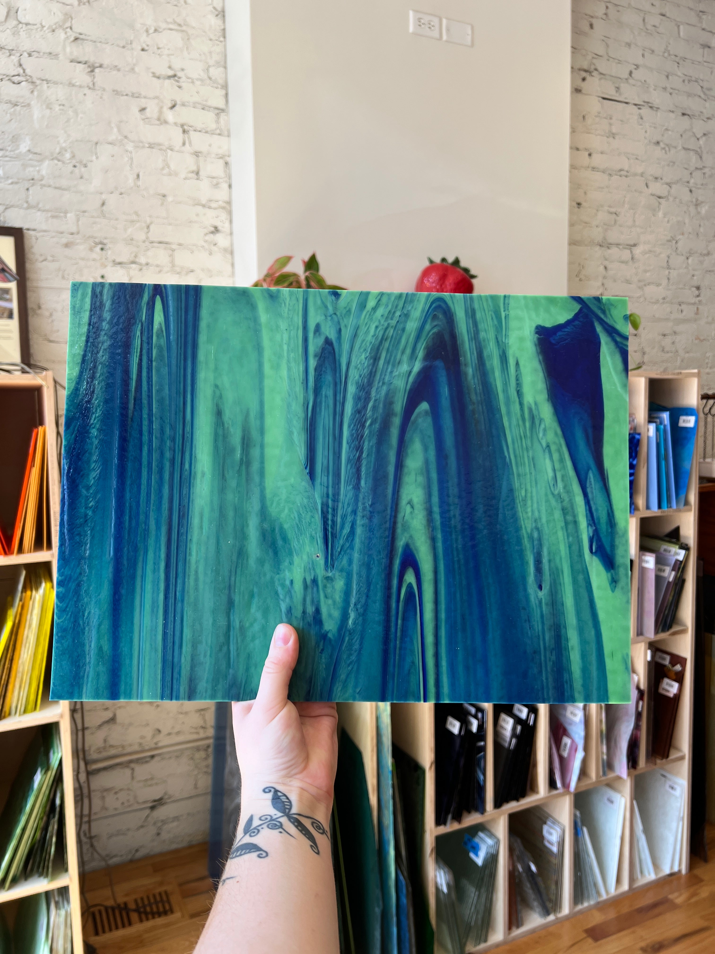 [#173] Wissmach Midnight Blue,Olive Green Prisma Fusible