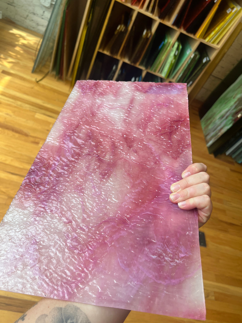 Pink and White Opal Ripple