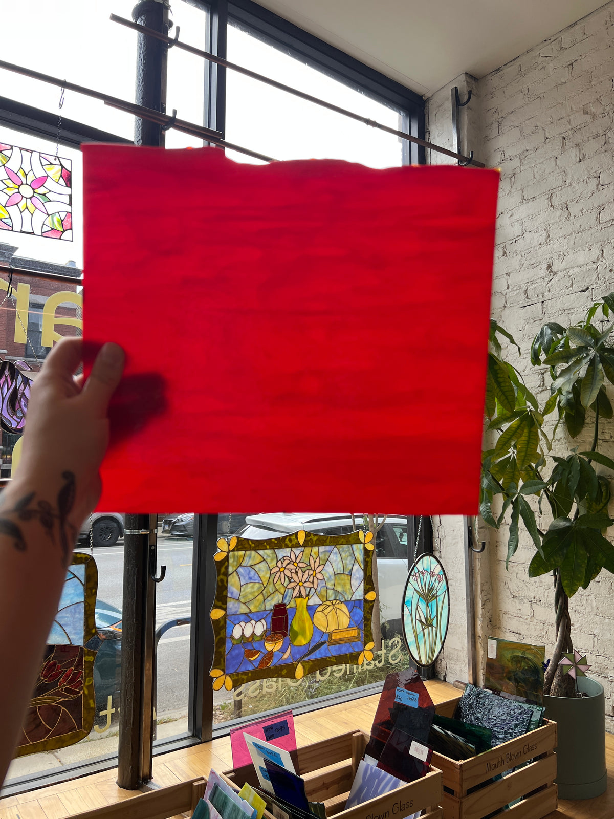 [#318] Bullseye Tomato Red Double Rolled Fusible