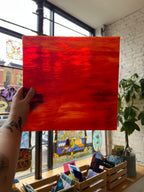 [#490] Youghiogheny Grenadine on White Fusible