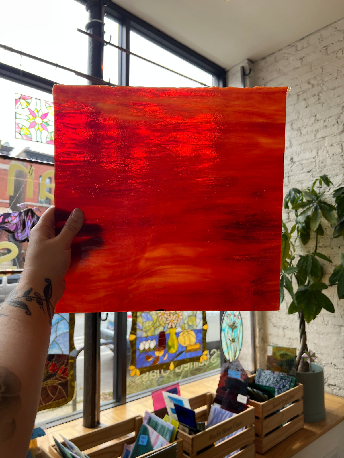 [#490] Youghiogheny Grenadine on White Fusible
