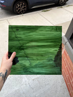 [#238] Oceanside Deep Olive/Sea Green Waterglass Fusible
