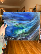 Blue, Green, Purple, and White Wispy