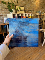 [#429] Youghiogheny Ice White Stipple, Blue Purple Stipple