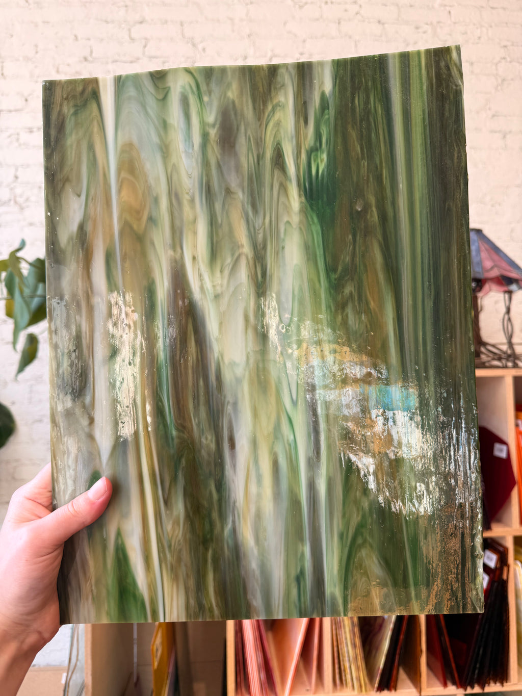 Green, Brown, Tan Streaky Opal