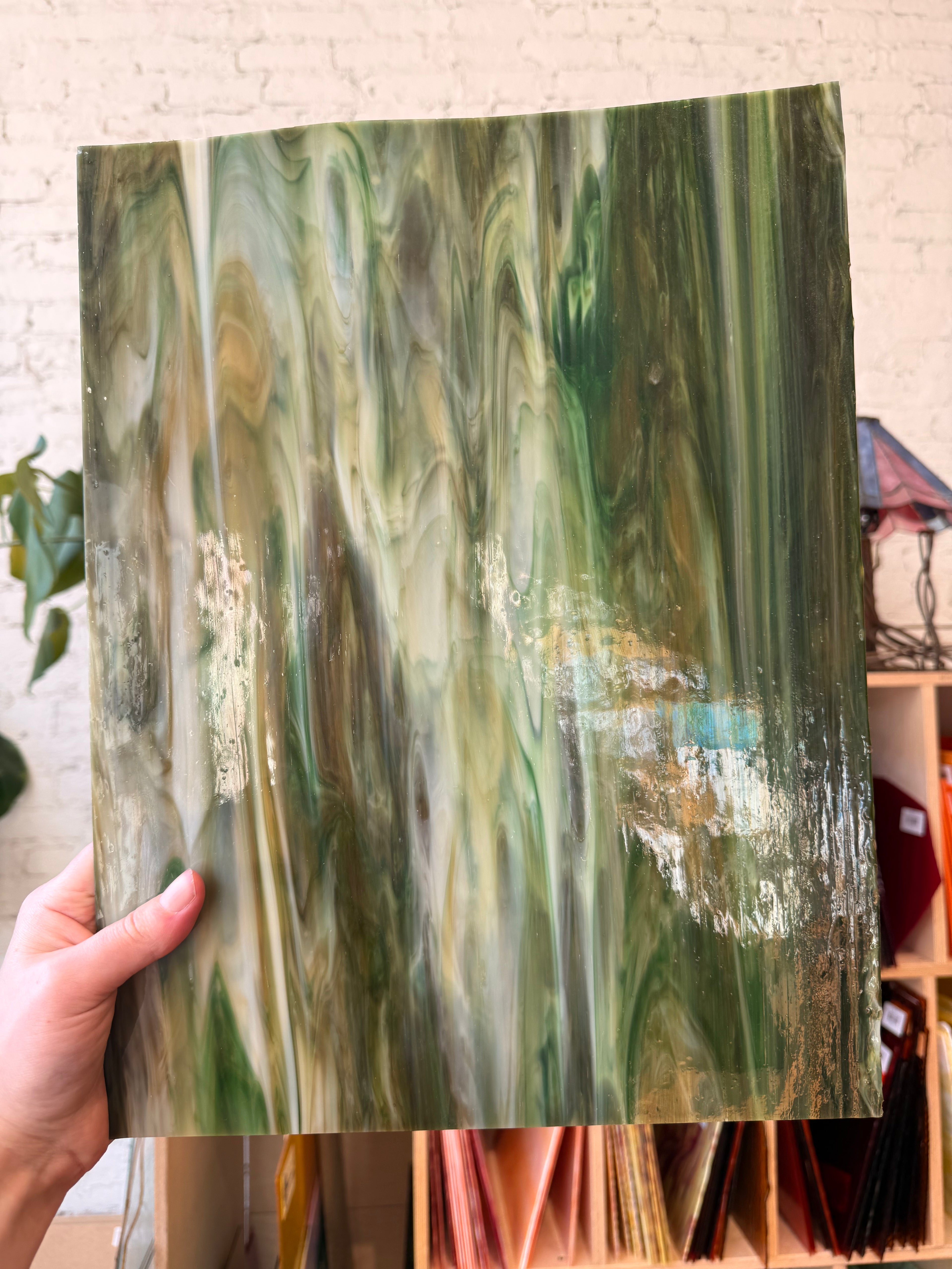 Green, Brown, Tan Streaky Opal