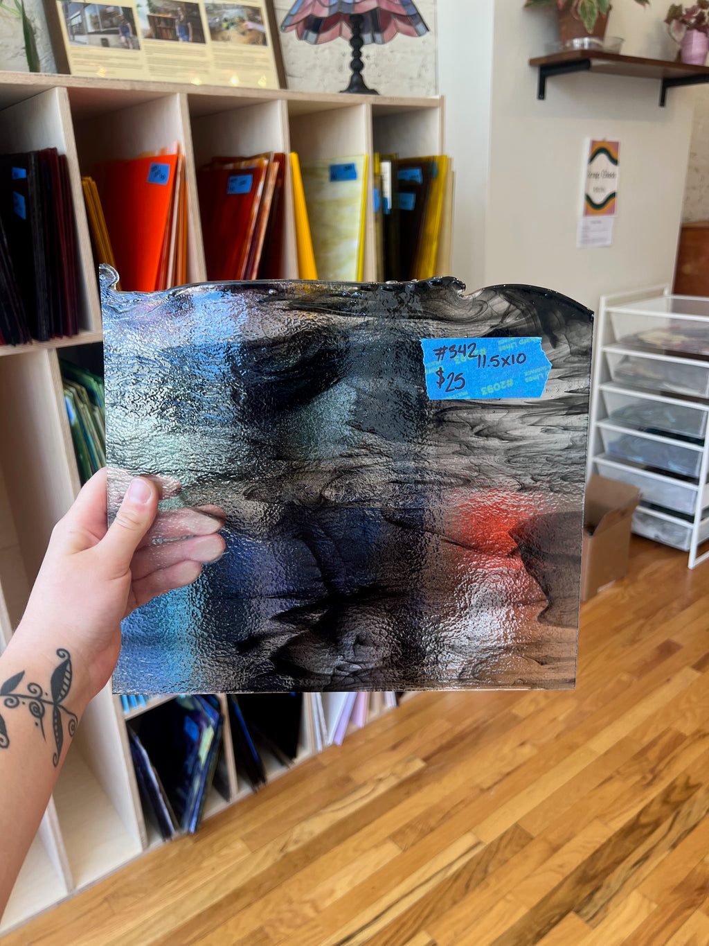 [#342] Bullseye Clear, Black Opal Fusible