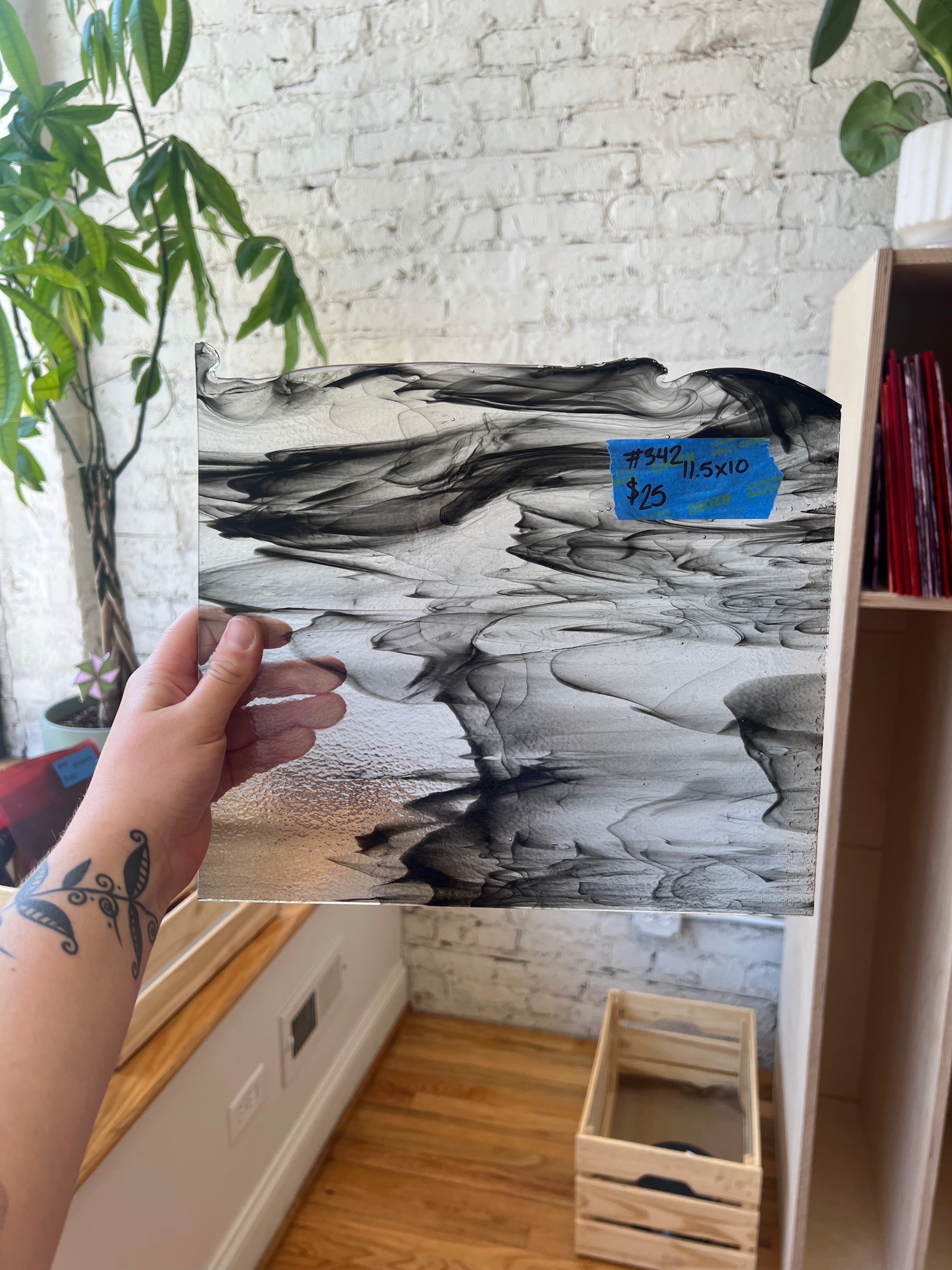 [#342] Bullseye Clear, Black Opal Fusible